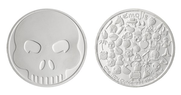 1 oz Skull Emoji Silver Round - SilverTowne Mint
