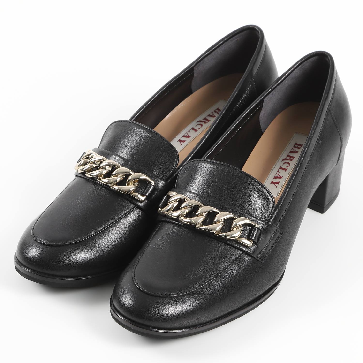 OUTLET】BARCLAY（バークレー）チェーンローファー風パンプス ダーク