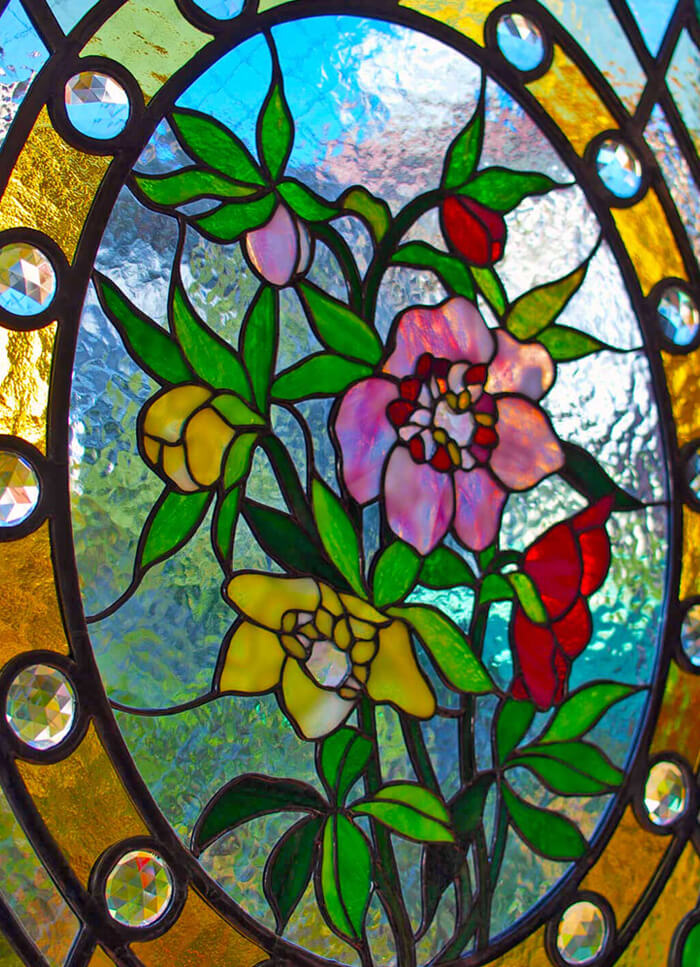 花・植物・風景のデザイン-007「花」| ステンドグラスバロック