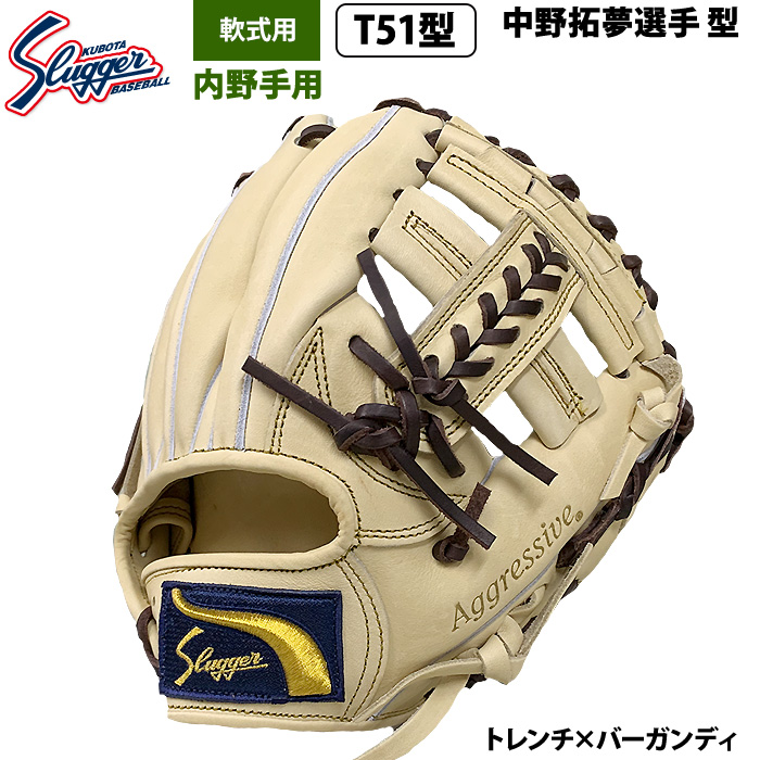 即日出荷 限定 久保田スラッガー 野球 軟式 グラブ 内野手用 中野拓夢