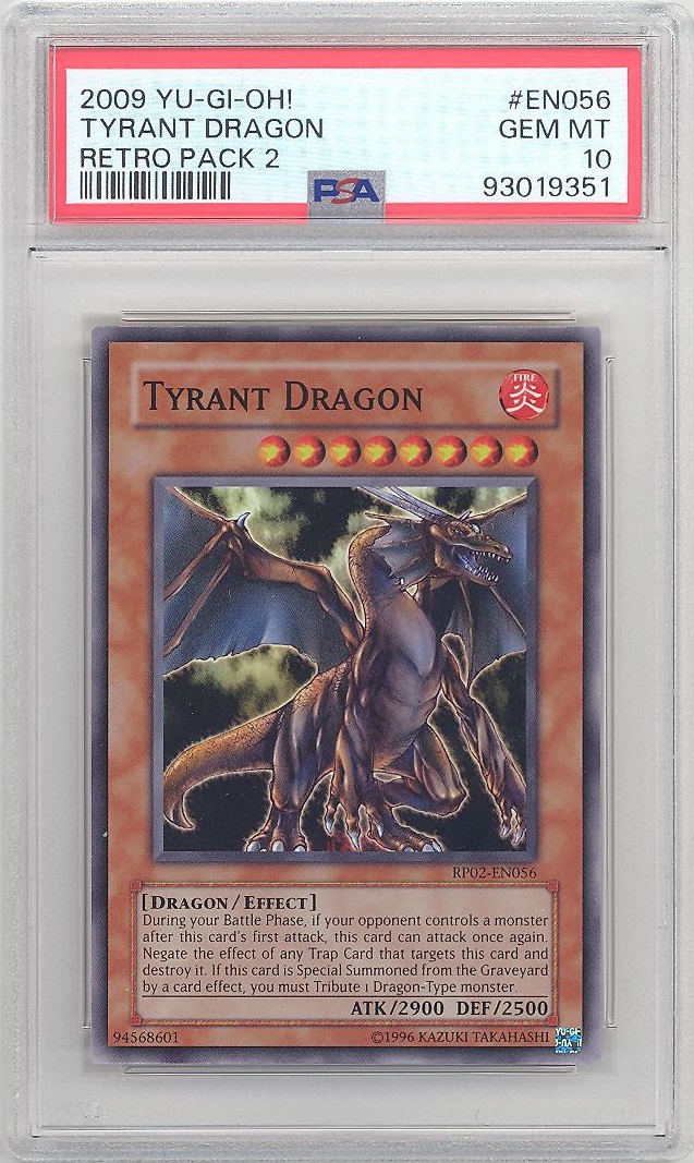 PSA 10 - Yu-Gi-Oh Card - RP02-EN056 - TYRANT DRAGON (super rare