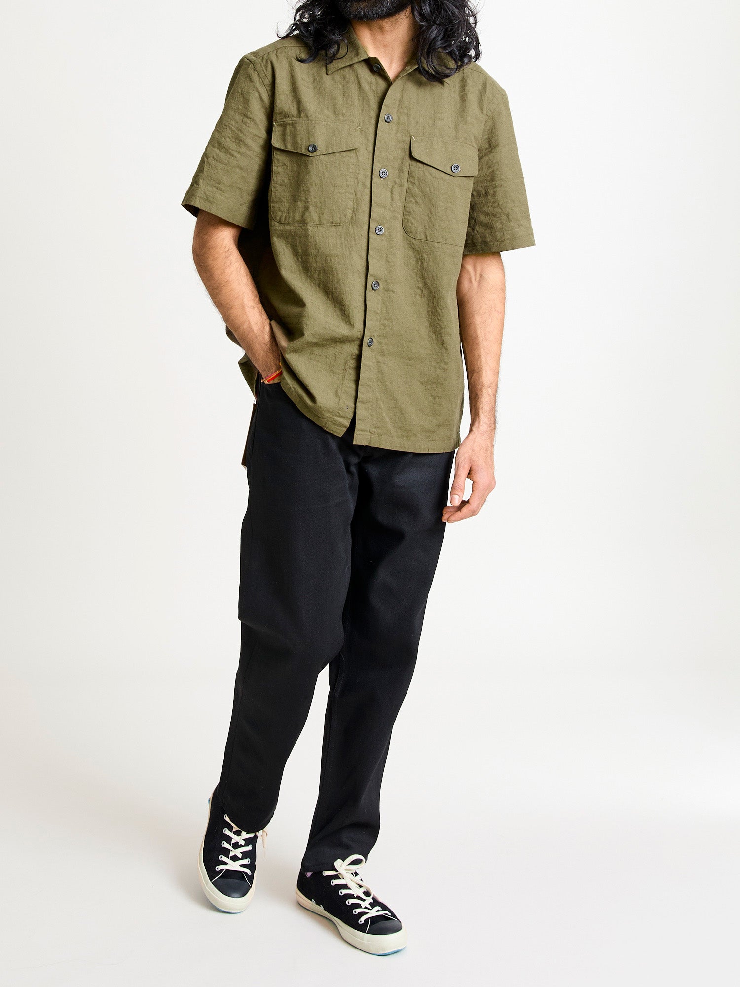 Safari Shirt in Drab Barkcloth – Blue Owl Workshop