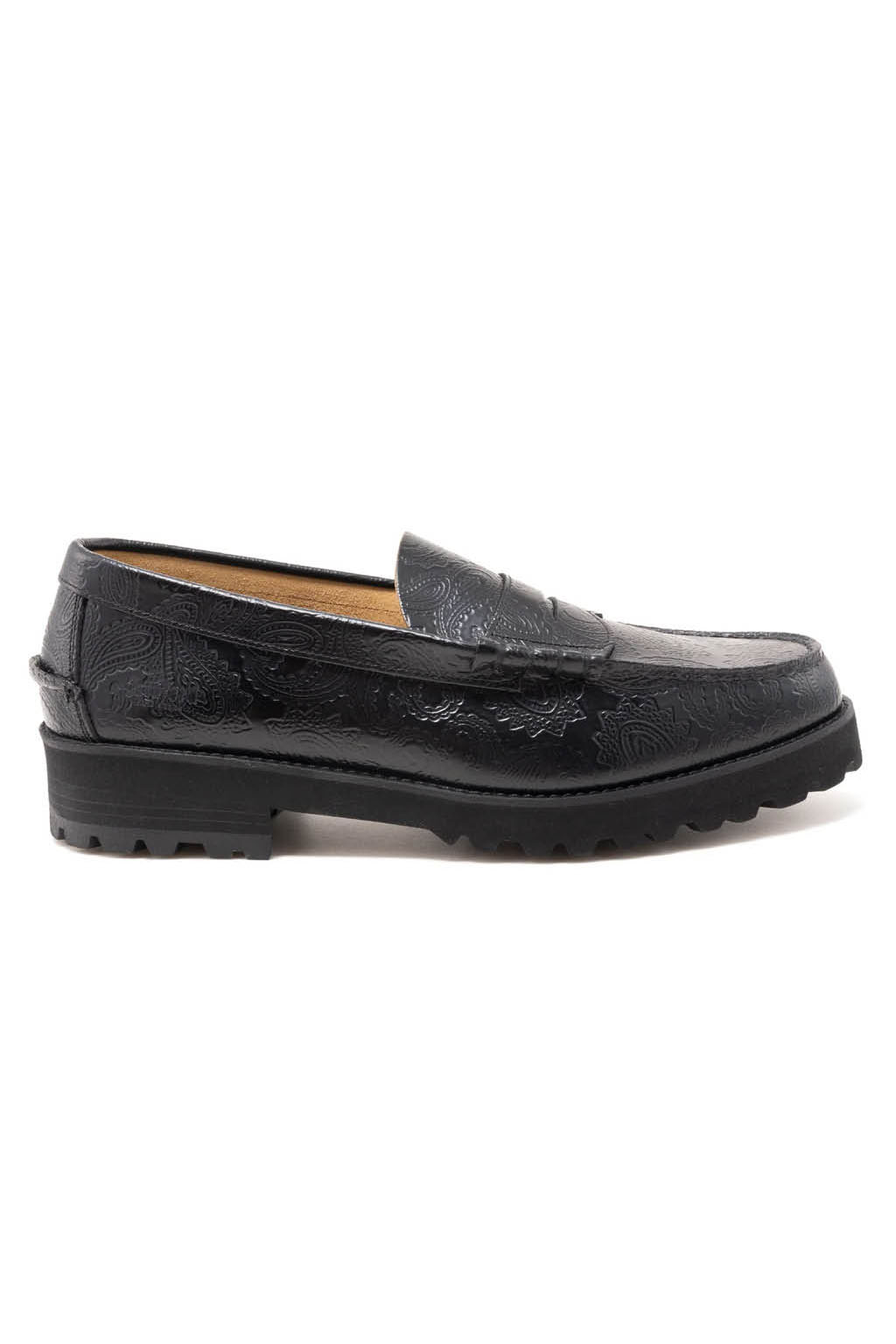 Kenford Fine Shoes | Mens Tank Sole Loafers - Black Paisley | Men