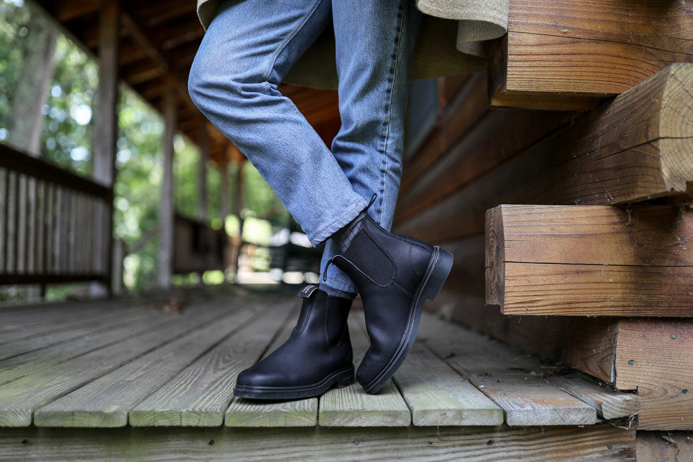 Black Full Grain Leather Chelsea Boots, Women's Dress 063 - Blundstone