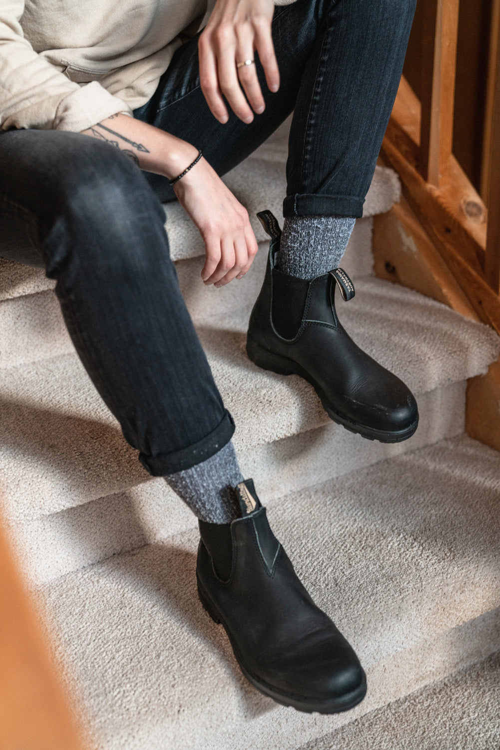 Black Premium Leather Chelsea Boots, Women's Originals 510
