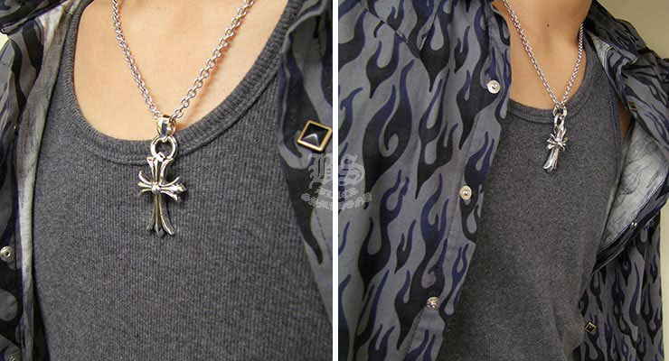 クロムハーツCHクロスペンダントスモールwithベイル＆NEチェーン18