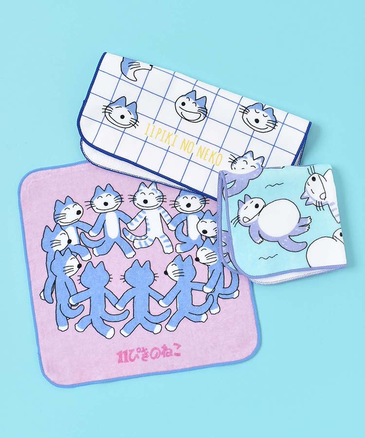 11ぴきのねこタオルハンカチ ミニタオル 11ぴきのねこ ハンカチ 携帯