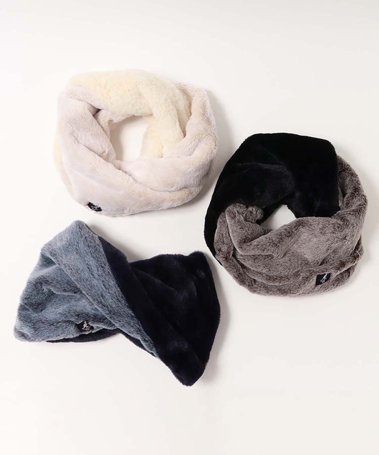 KANGOLスノートップファー配色スヌード | Bleu Bleuet（ブルーブルーエ