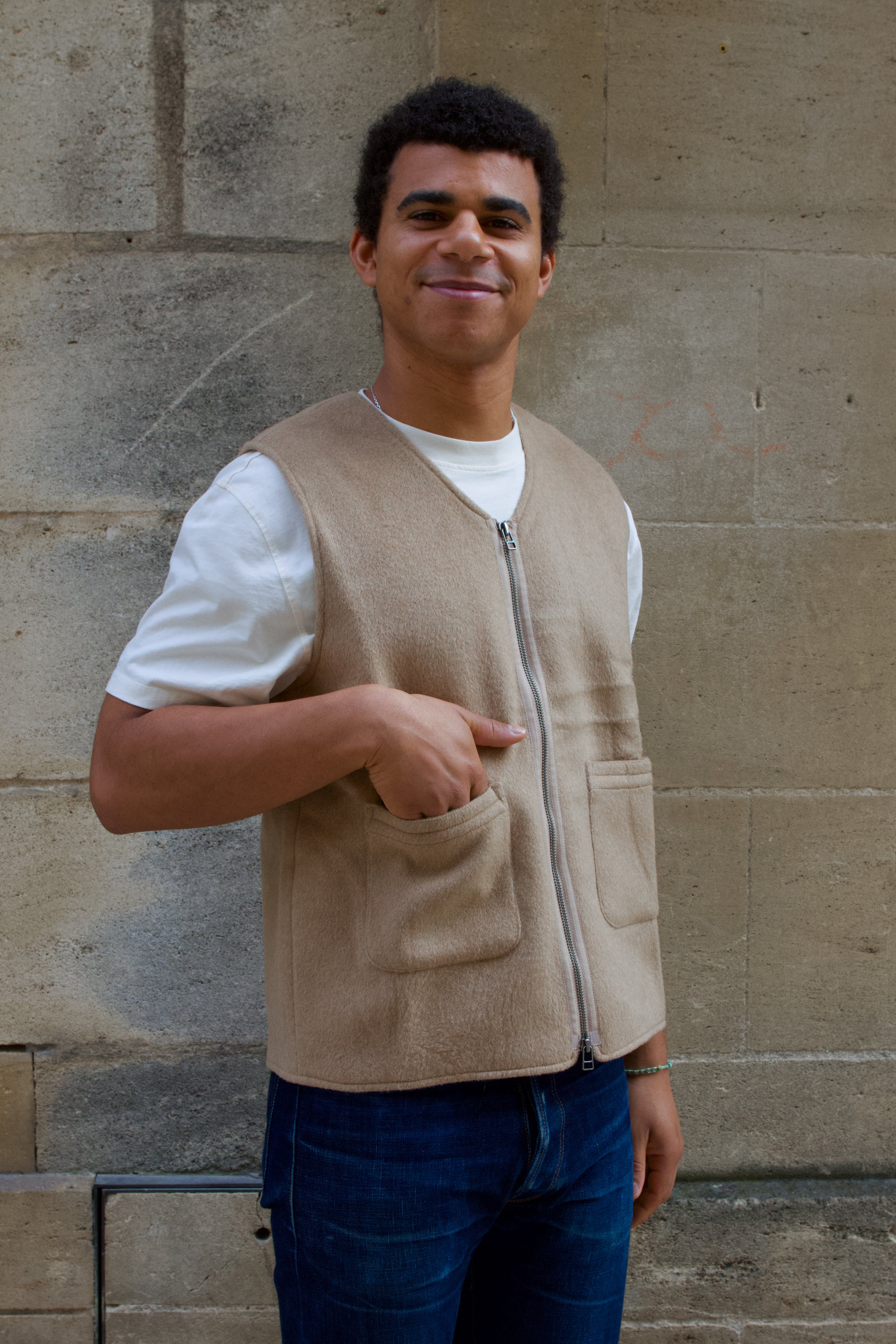 Zip Vest - Coyote Cashmere/Wool – bleubrut