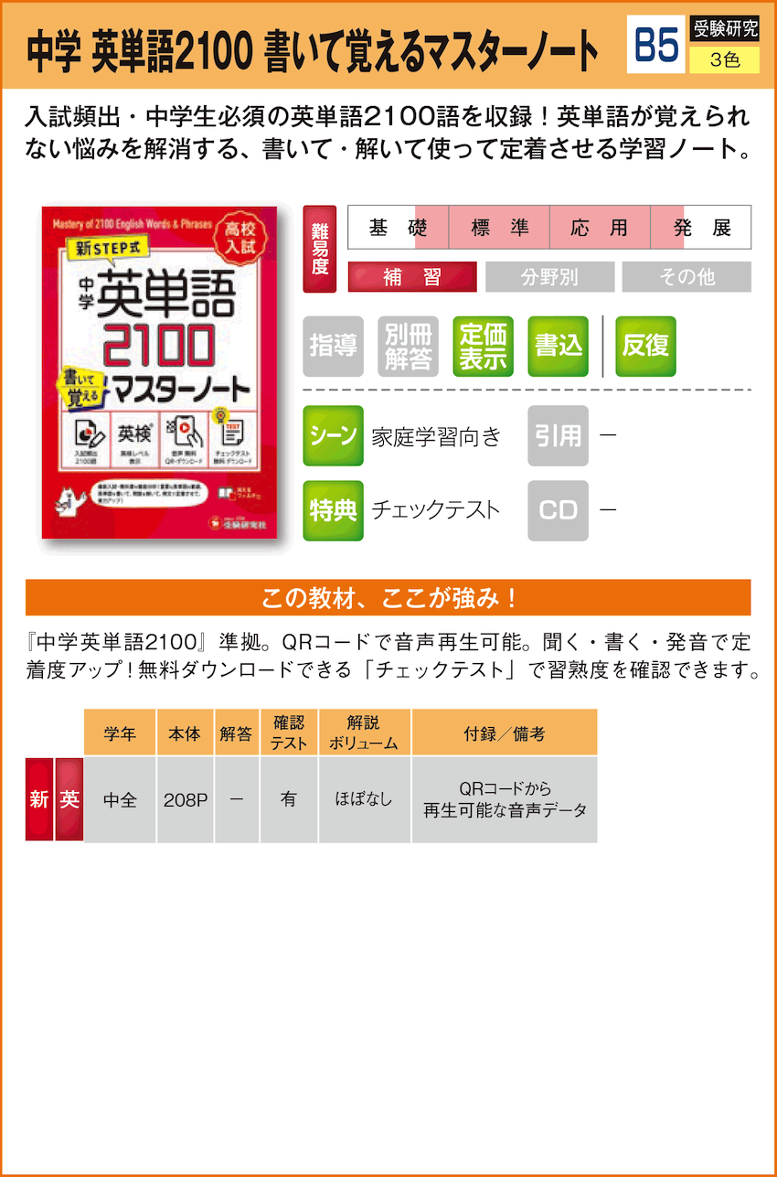 中学生用教材 通年用教材 | 教材案内 | 株式会社ブロッサム