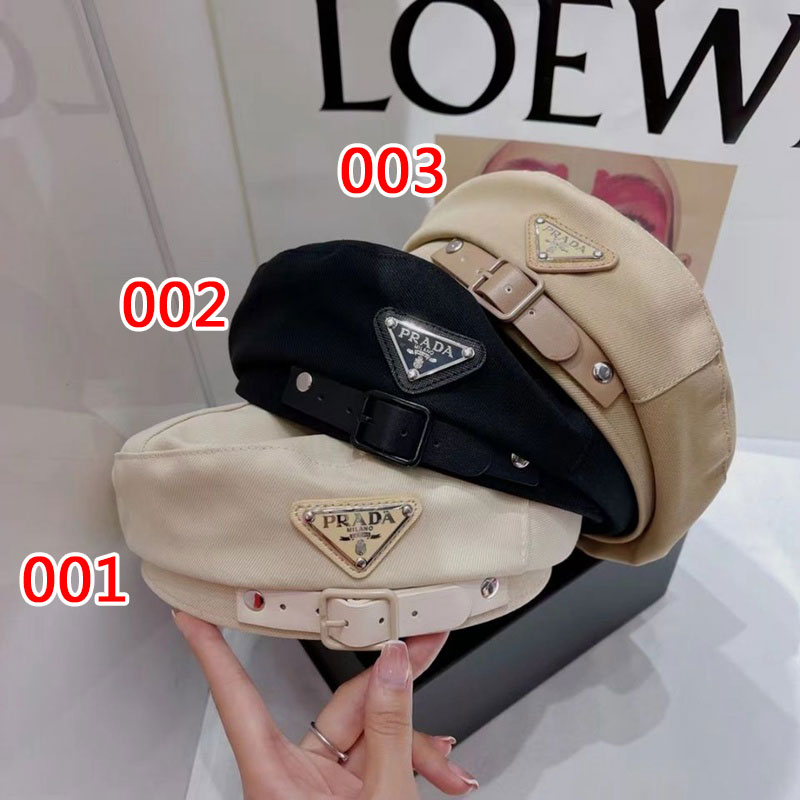 プラダブランドベレー帽レディースおしゃれ 経典三角標ロゴハット帽子