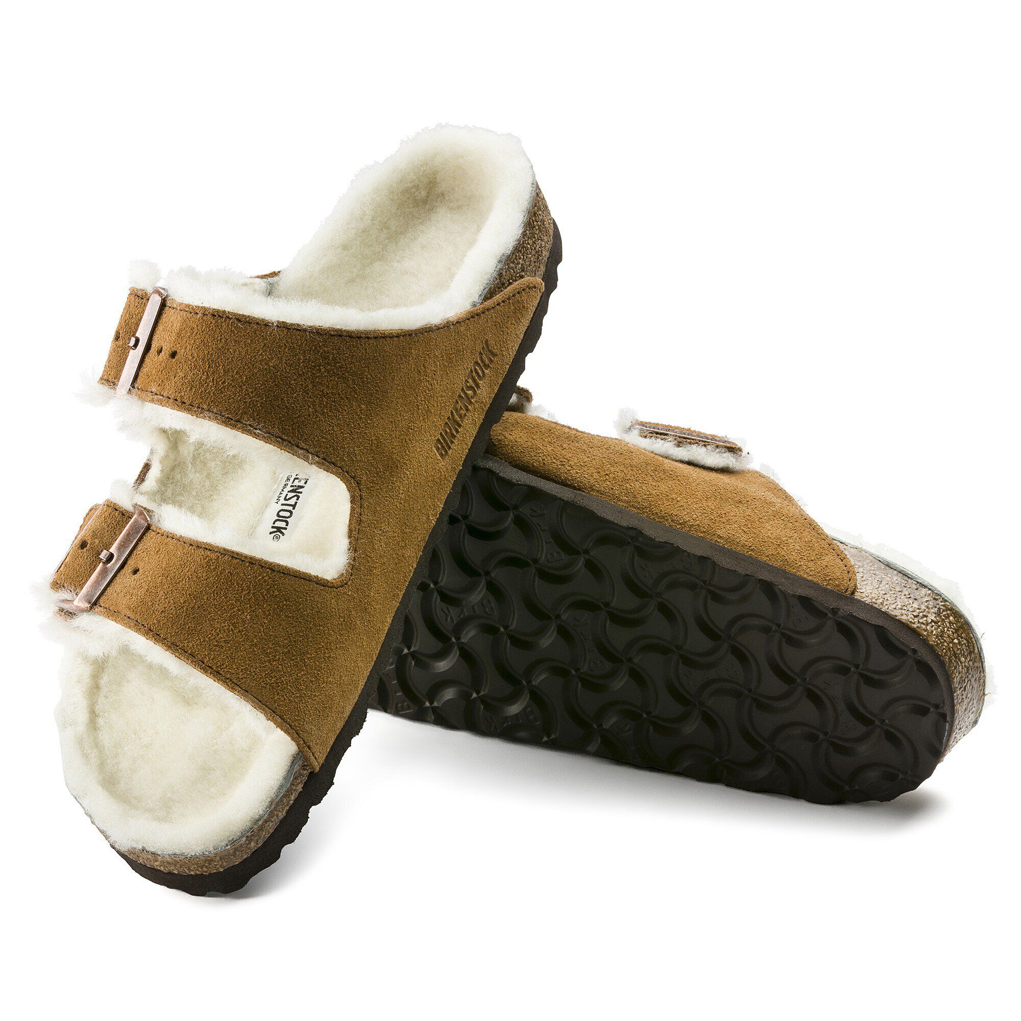 Arizona Shearling Suede Leather in Color Mink | BIRKENSTOCK US