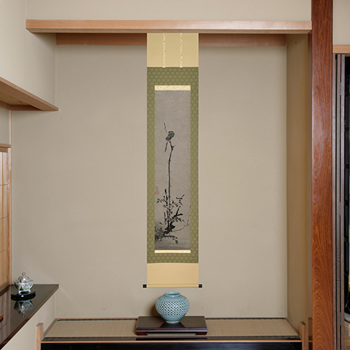 仏像】宮本武蔵 枯木鳴鵙図 掛軸（原寸大複製） | 宮本武蔵名品