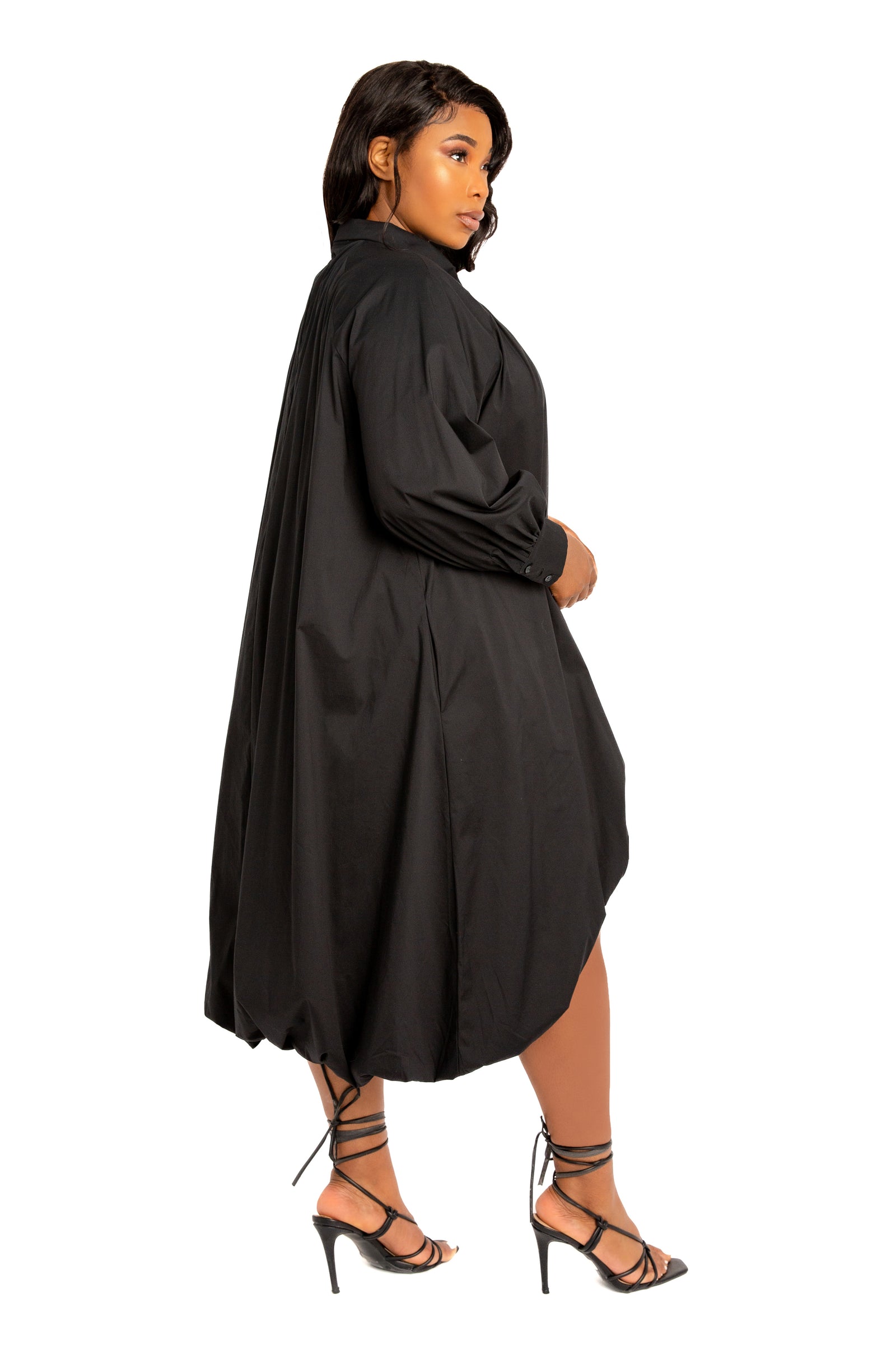 Bubble Hem High Low Shirt Dress – Buxom Couture