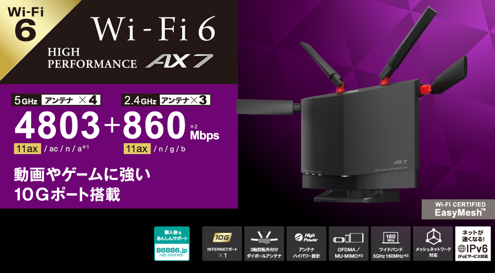 WXR-5700AX7B/N : Wi-Fiルーター : AirStation | バッファロー