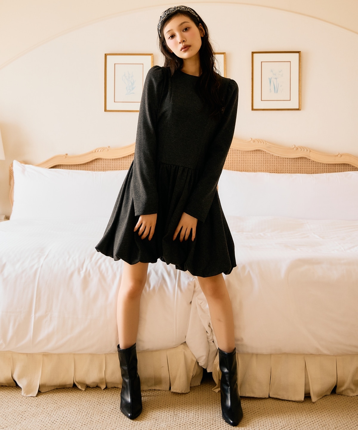 バルーンミニワンピース(F ベージュ): AND COUTURE｜公式オンライン