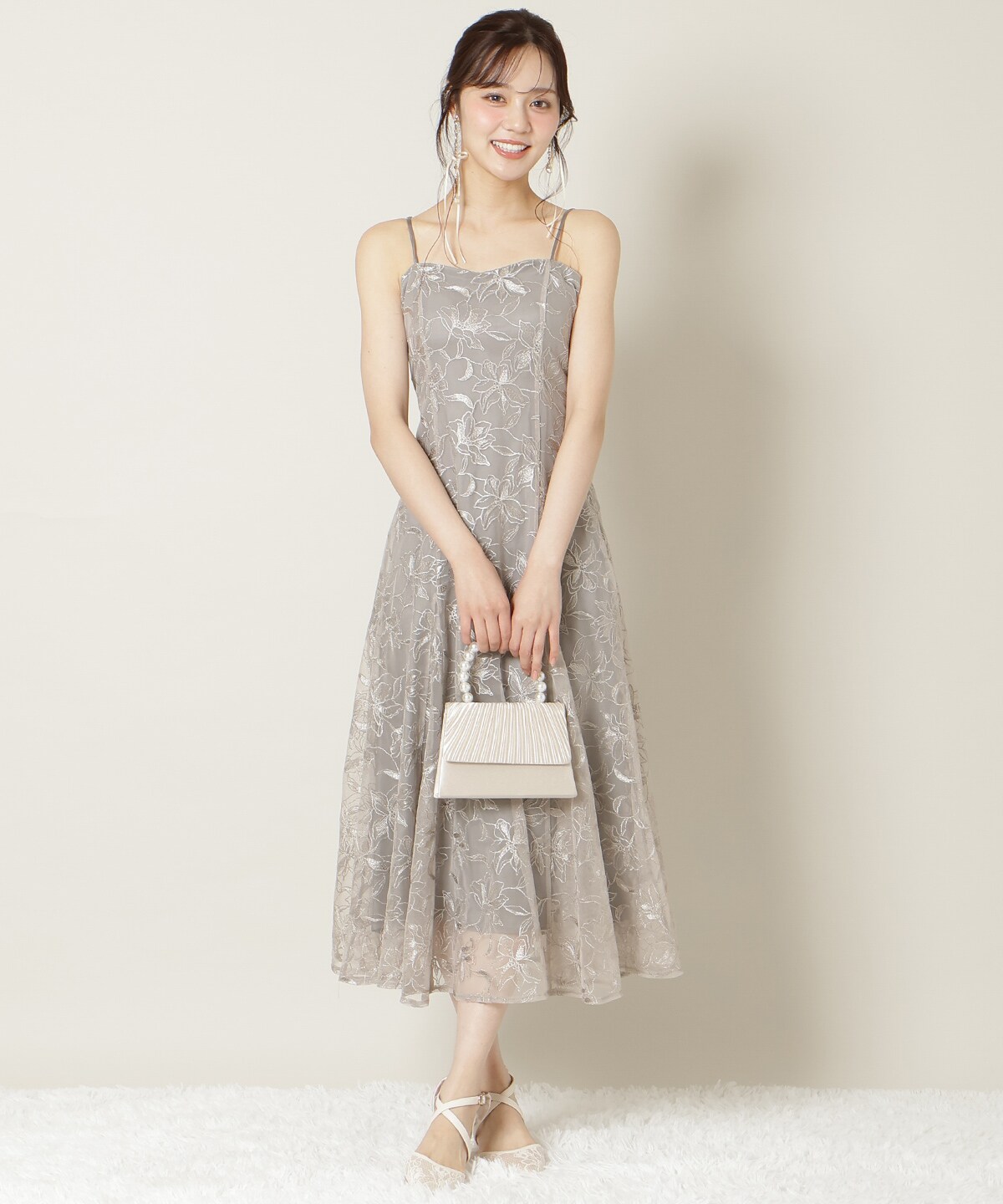 フラワーレースキャミワンピース