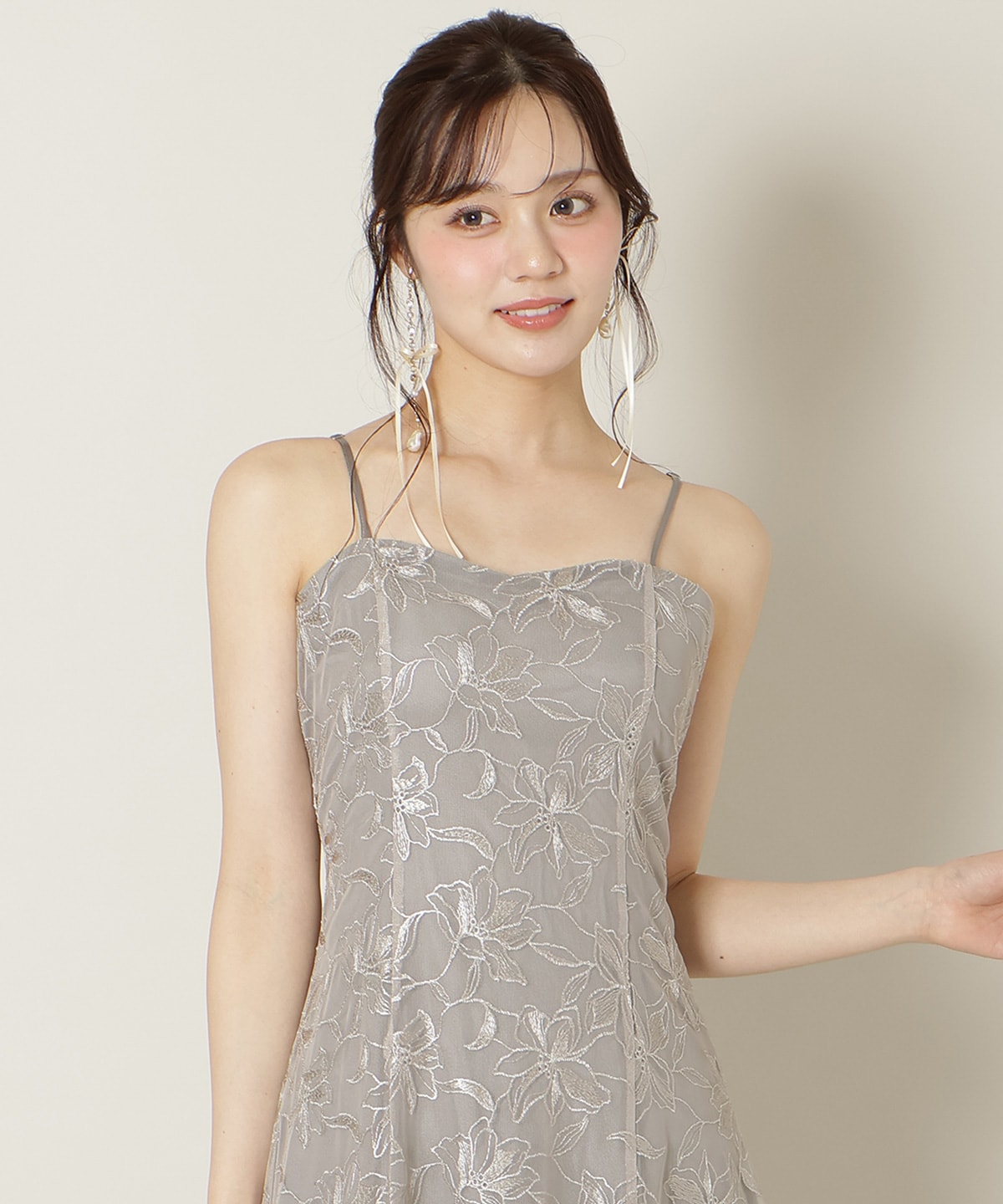 フラワーレースキャミワンピース