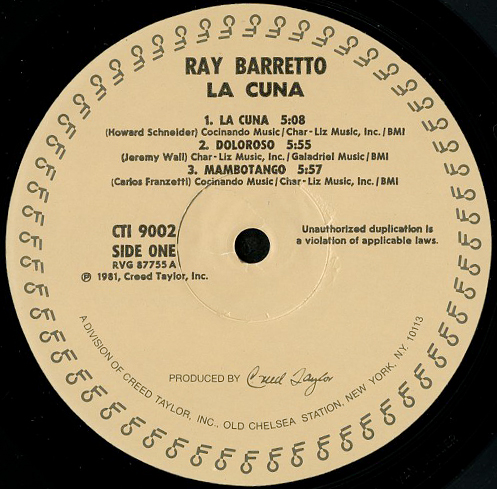 RAY BARRETTO / LA CUNA - Breakwell Records