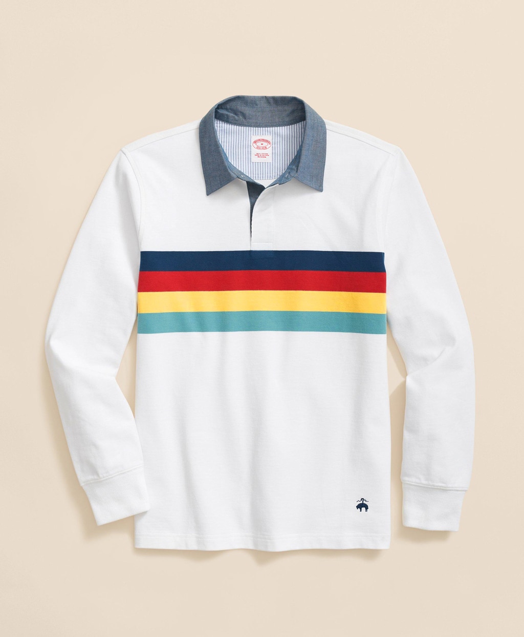 コットンジャージー レーシングストライプ ラグビーシャツ | Brooks
