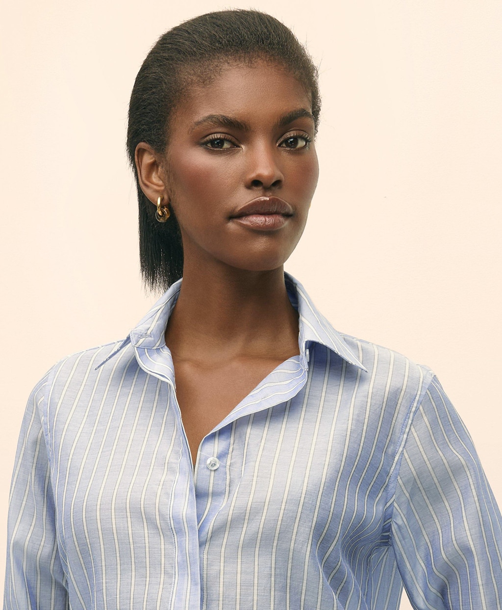 コットン／シルク リラックスフィット ストライプシャツ | Brooks