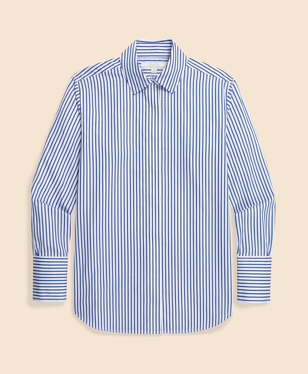 スーピマコットンサテン リラックスフィット ストライプシャツ