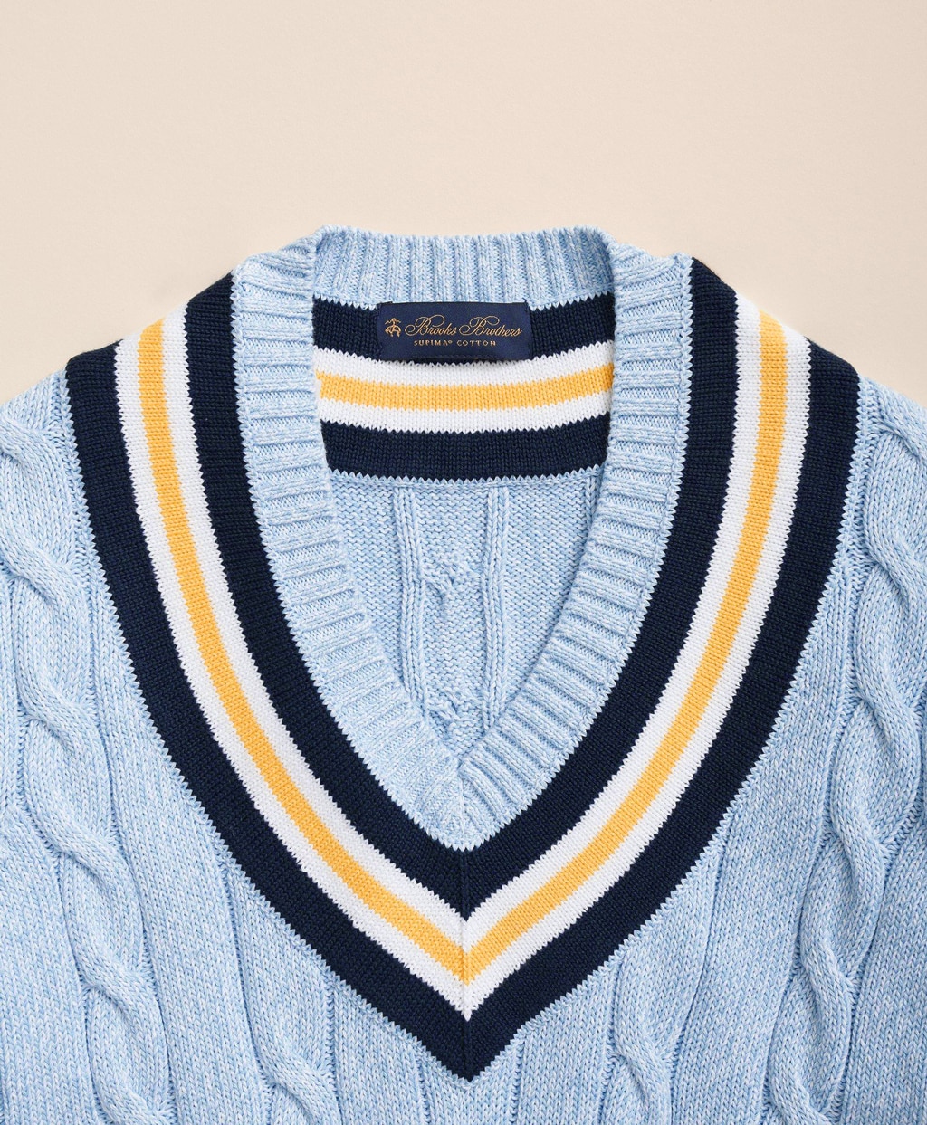 コットン ケーブル Vネックテニスセーター | Brooks Brothers Japan