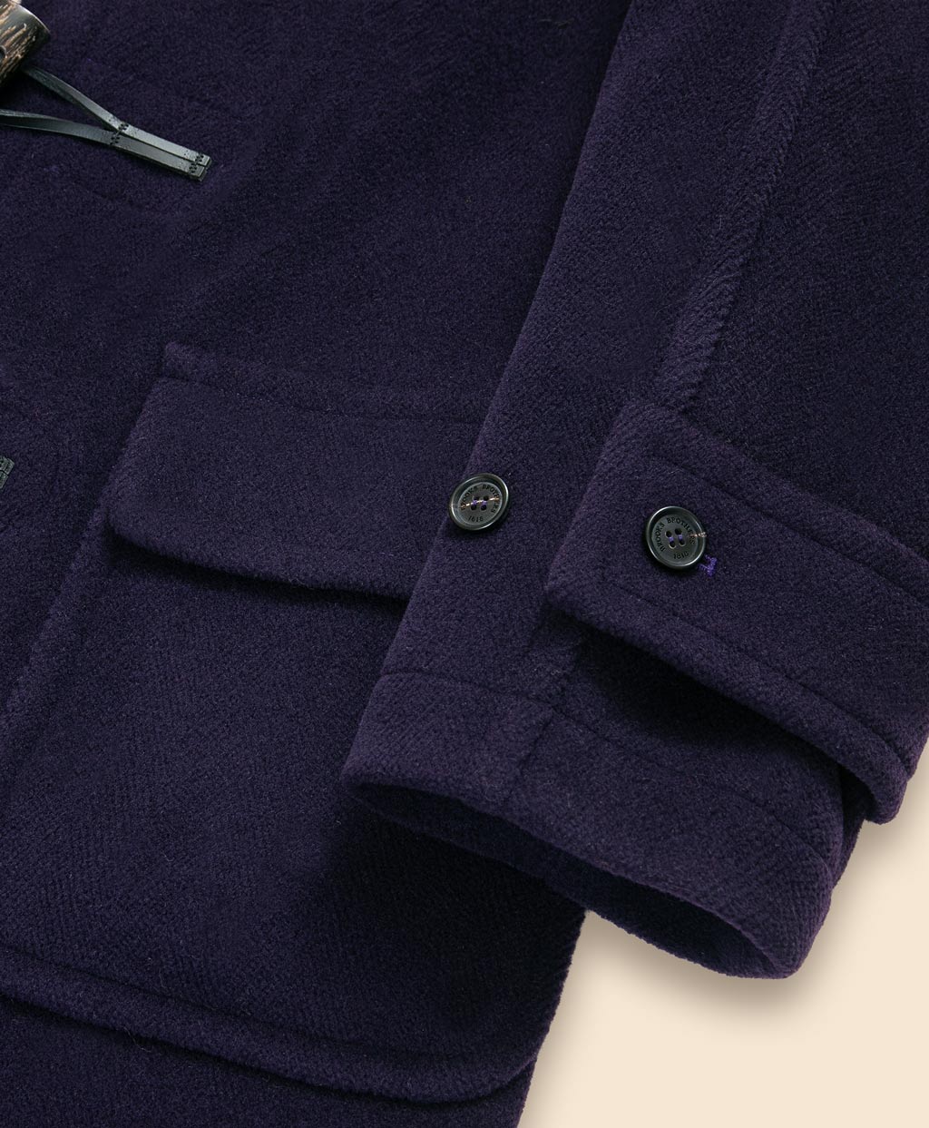 ウール カットパイルヘリンボーン ダッフルコート Made in UK | Brooks