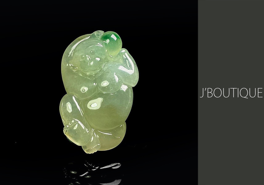 ミャンマー産天然無処理翡翠 白菜 ペンダント 薄緑