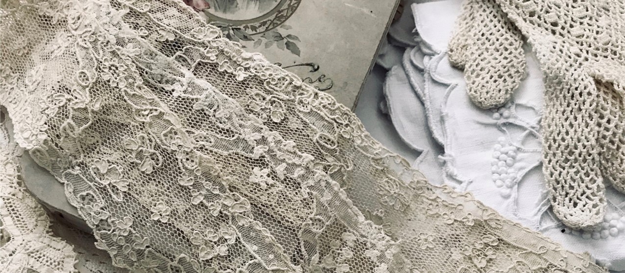 G-324 フランスアンティークブラウス/トップス 手刺繍コットンブラウス