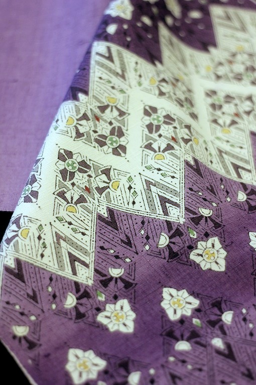 木版摺更紗/九寸名古屋帯 鈴田滋人作品「涼雅」