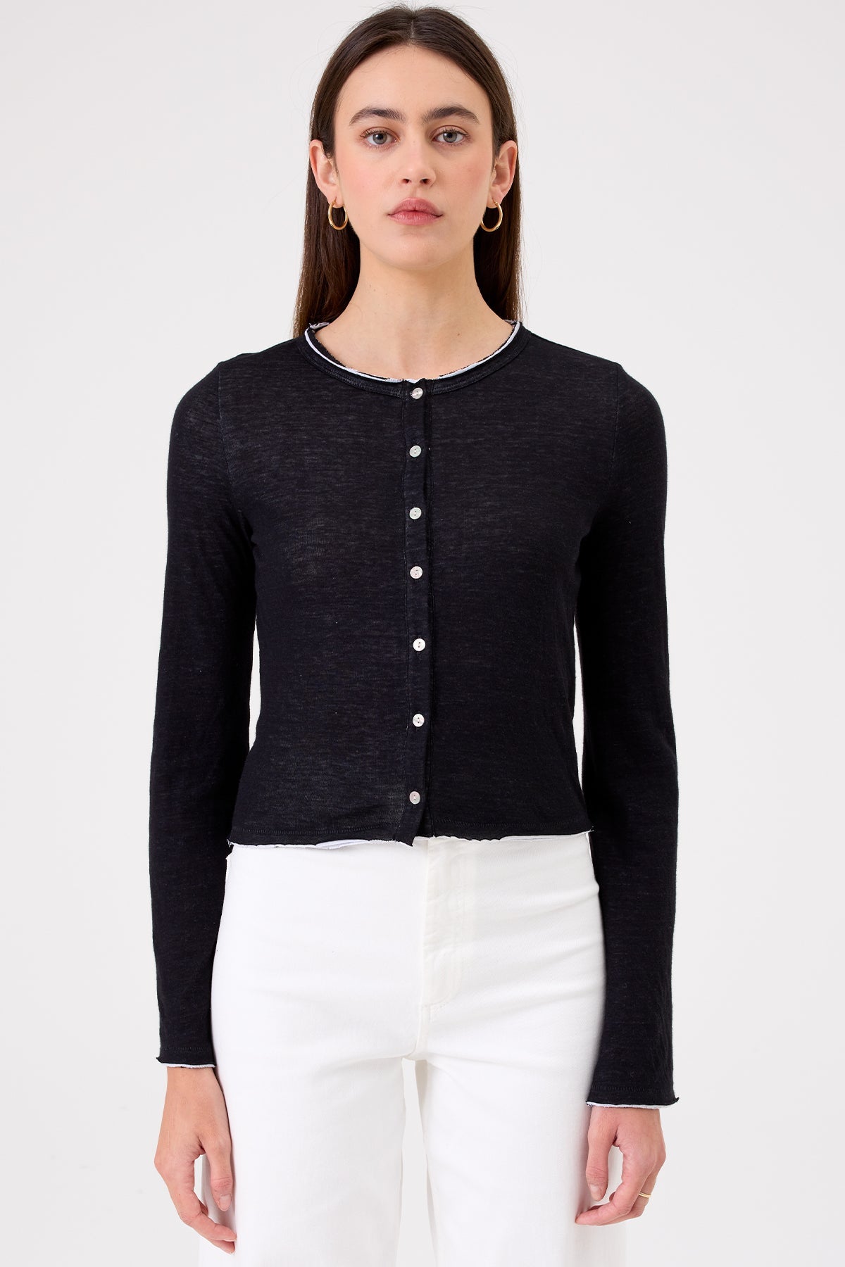 Chloe Cardigan – Luxe Double-Layer Cotton Knit | Goldie Tees