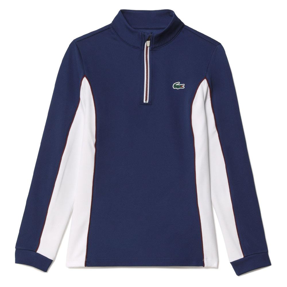 Lacoste Slim Fit Contrast Sleeve Golf Pullover Navy Blue - FW23