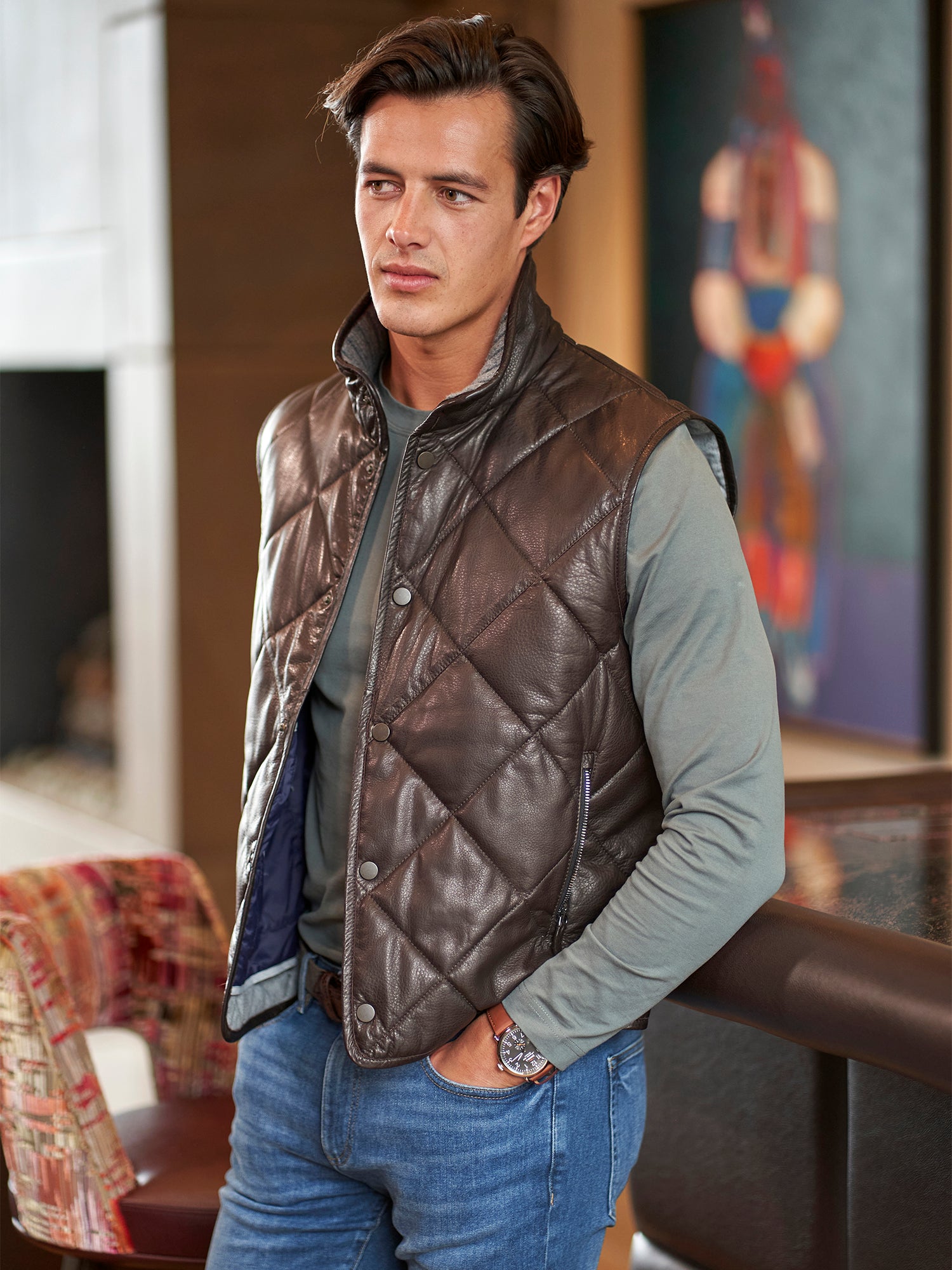 Moritz Leather Quilted Vest – Gorsuch