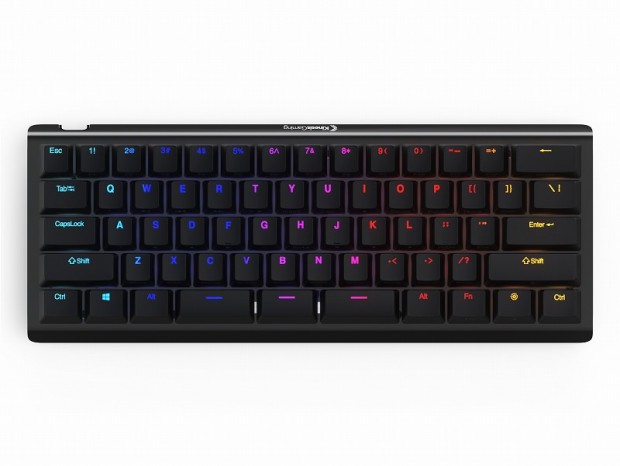 3分割スペースキーや左右チルト対応、Kinesisの60％キーボード「TKO