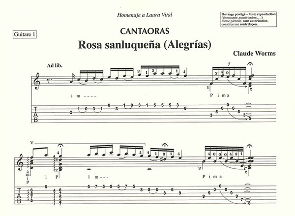 現代ギター | 【楽譜】ウォームス：カンタオーラス〜フラメンコギター