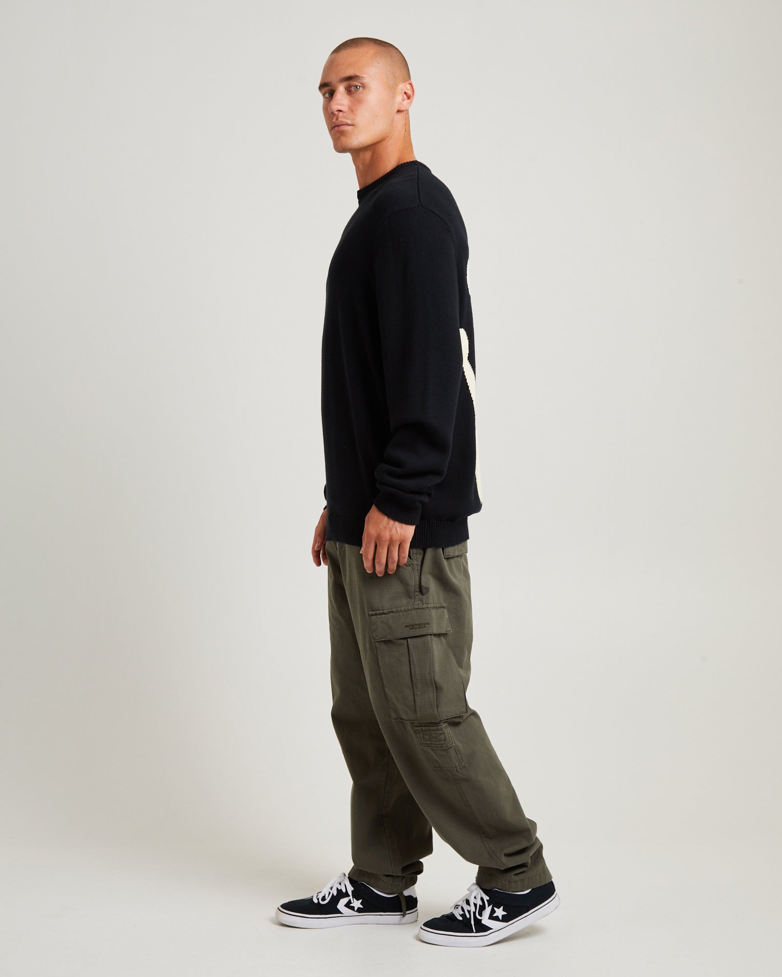 Bent Crown Knit Sweater Black – General Pants Co.