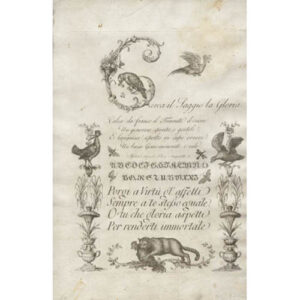 Design Art, Calligraphy, Florentine, Antique Print, c. 1800 (Sold