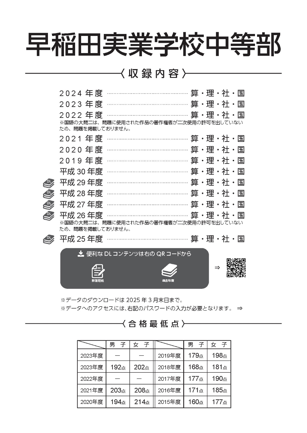 早稲田実業学校中等部（東京都） 2025年度版 - 中学入試・高校入試過去
