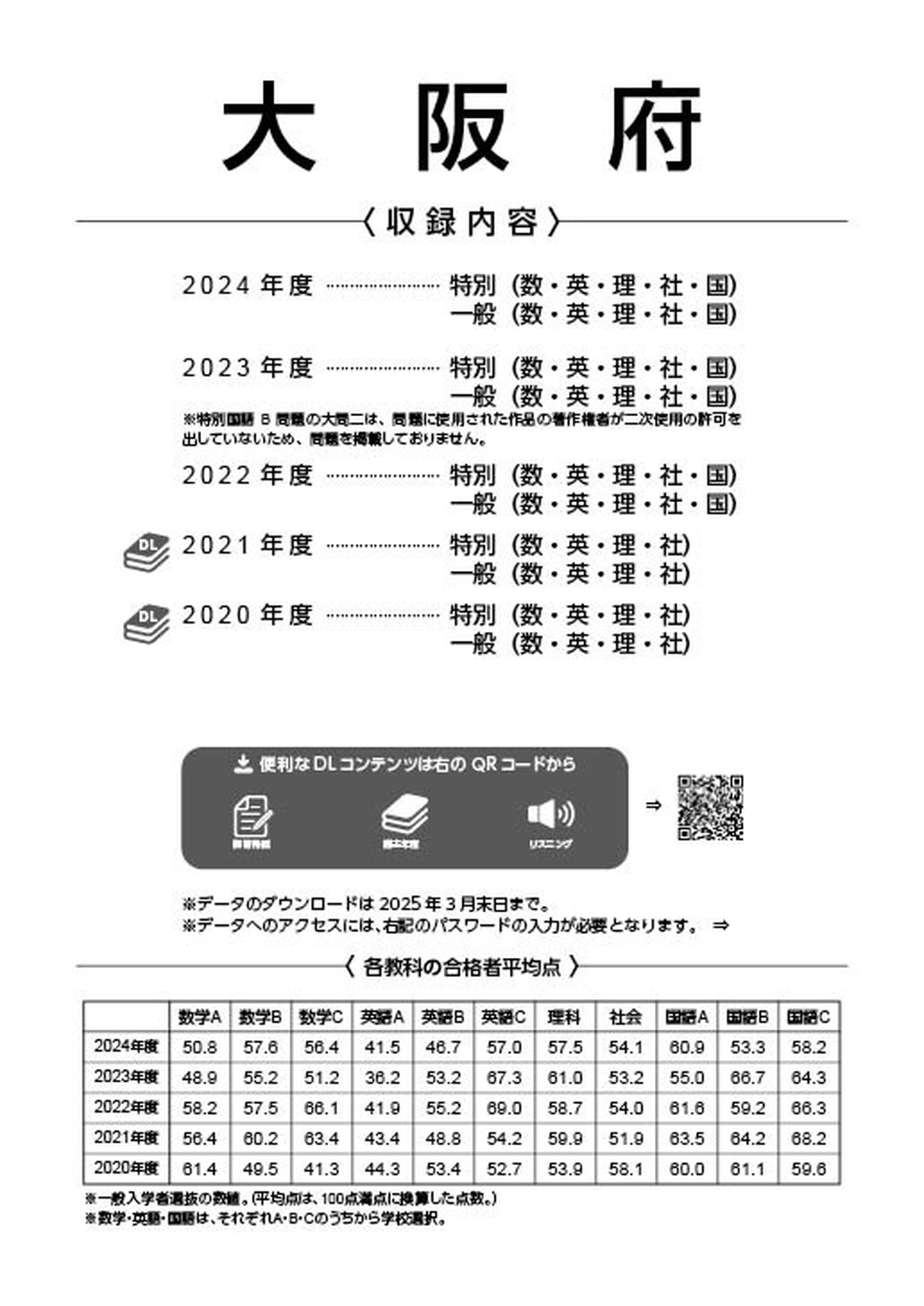 大阪府公立高校 2025年度版 - 中学入試・高校入試過去問題集、受験用