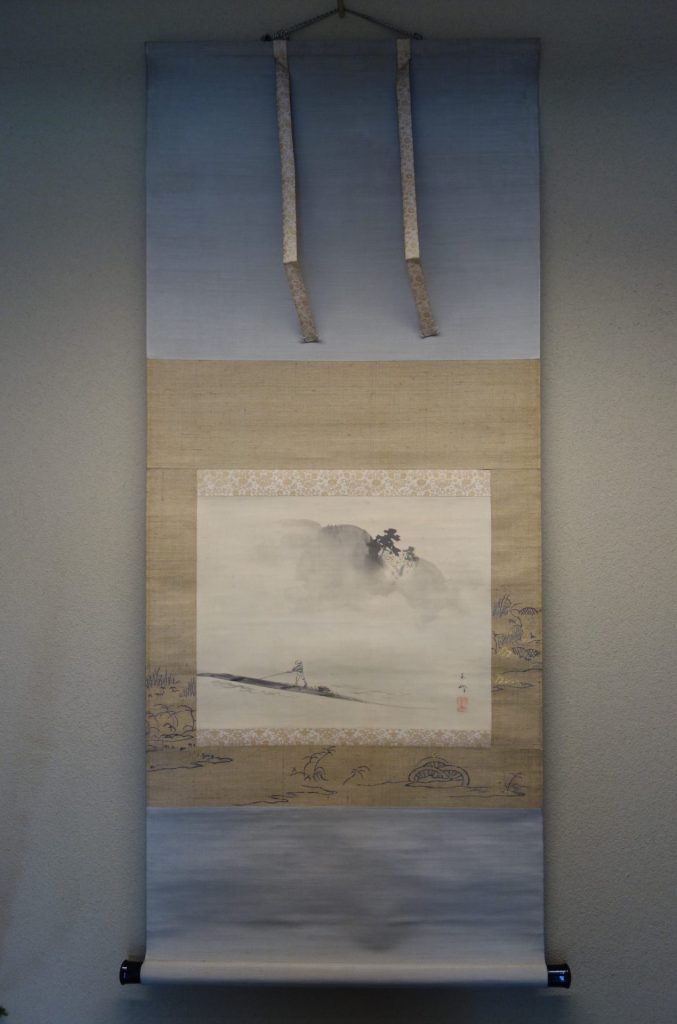 ♥掛軸【長谷川嵐渓】山水図 掛け軸 骨董 古玩 中国 ♥掛軸【長谷川嵐