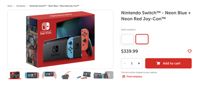 米任天堂のスイッチ本体およびアクセサリー新価格判明―現行モデル40