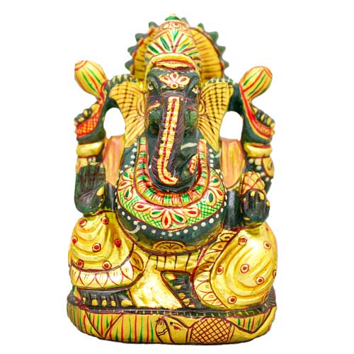 グリーンジェイド（緑翡翠）ガネーシャ神像 | ガネーシャ神と開運グッズ