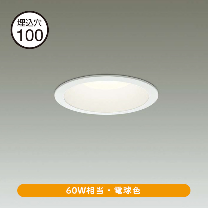 ダウンライト Φ100 電球色 60W相当室内 屋外兼用｜ホワイト｜照明の