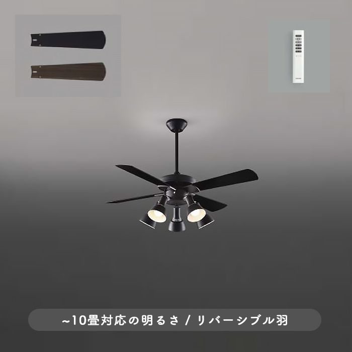 シーリングファンライト｜10畳・傾斜23°対応・ヴィンテージ・リモコン