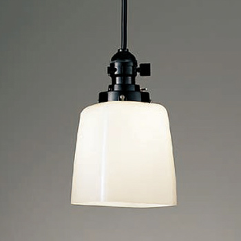 レトロ風 乳白ガラスペンダントライト・角形｜照明のライティング