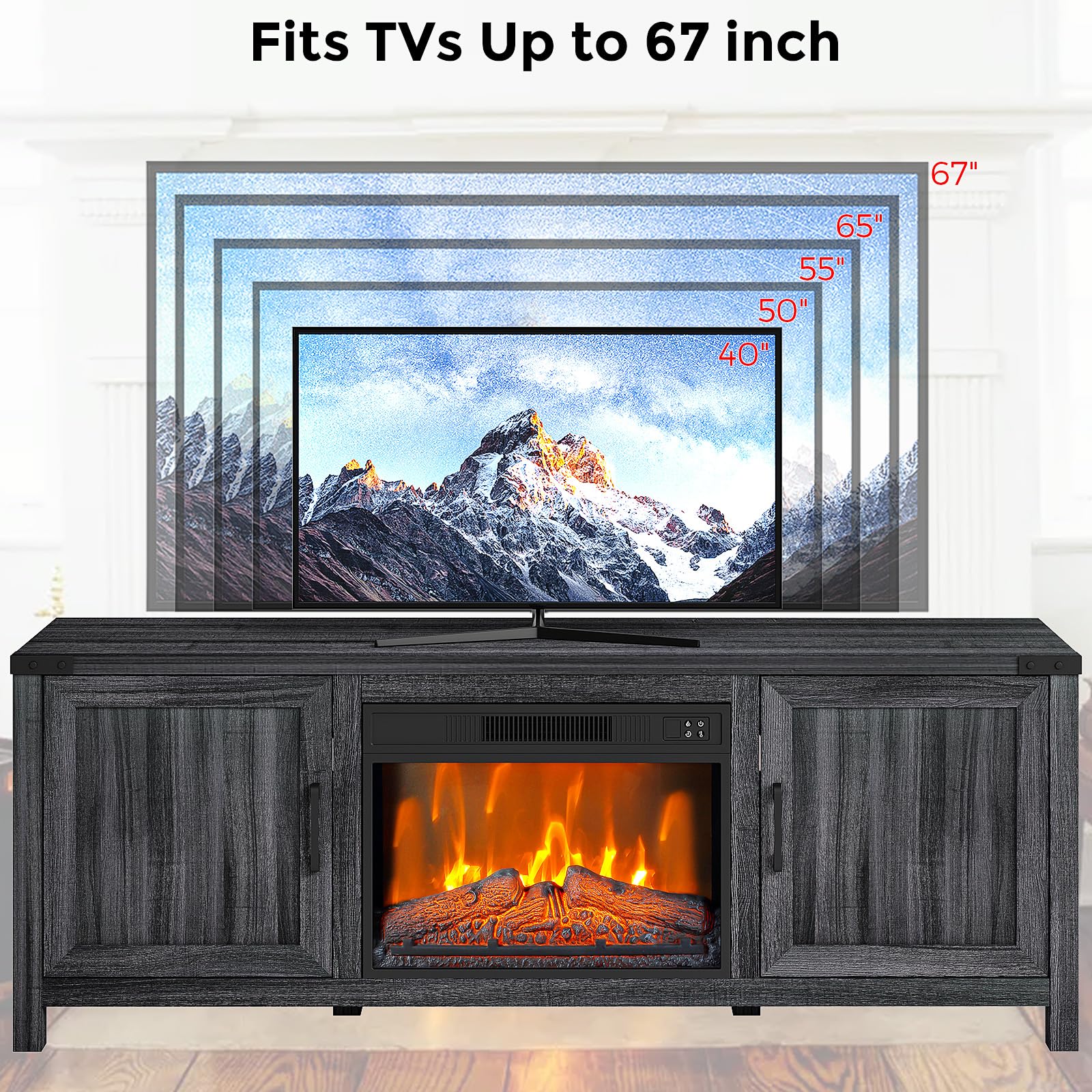 GARVEE Electric Fireplace TV Stand - Stylish & Functional