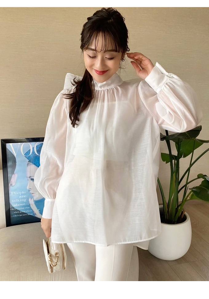 シャイニーオーガンジー3wayリボンブラウス【7i-146-01114】