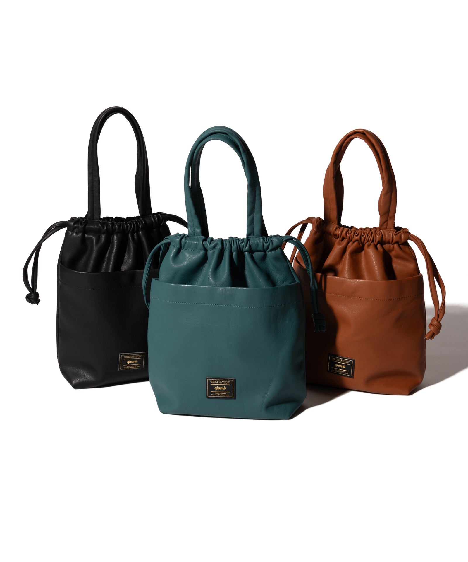 GB0425/AC05 : Synth Leather Drawstring Bag / シンセレザードロー