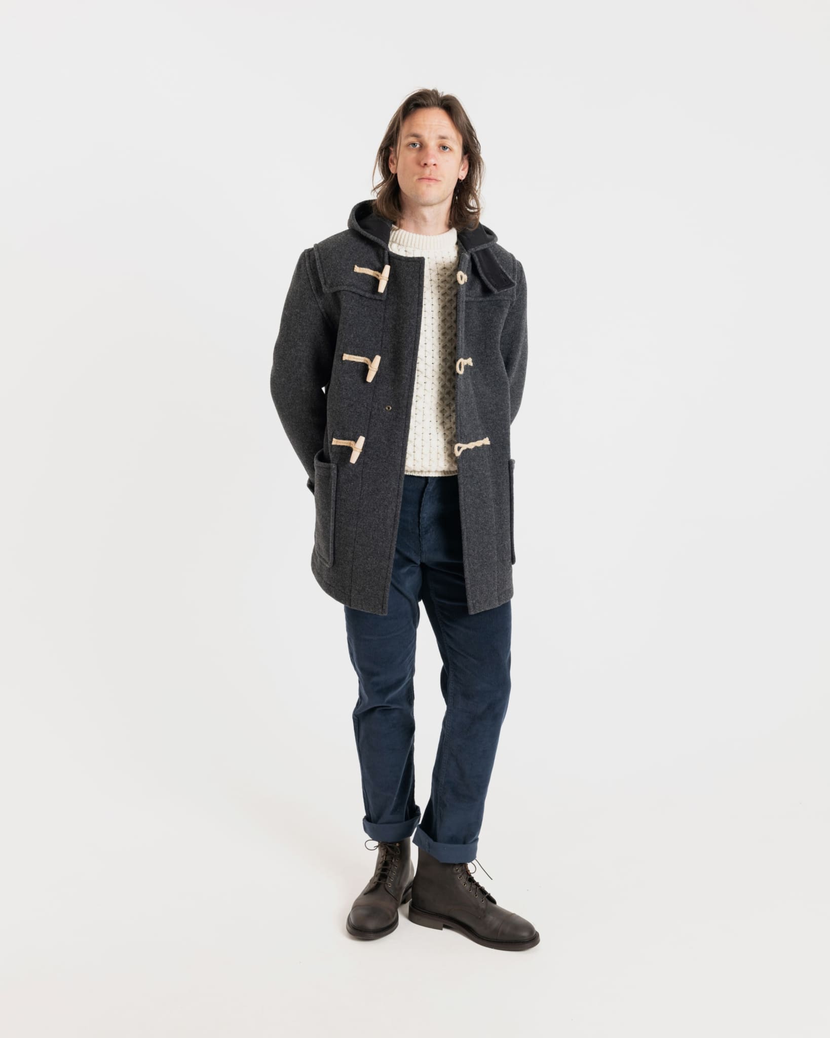 Men's Mid-Length Monty Duffle Coat Charcoal | Gloverall